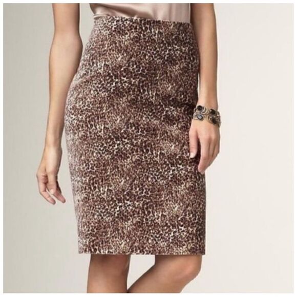 Talbots Velvet Cheetah Print Pencil Skirt 4 Petite - Picture 1 of 5